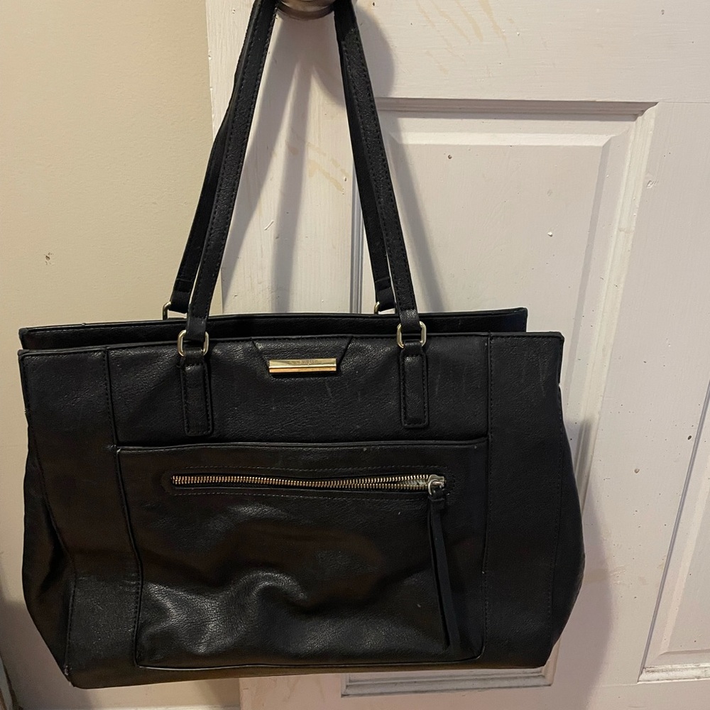 NINE WEST Black faux leather handbag purse tote